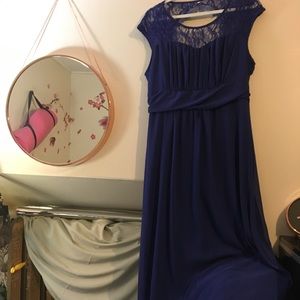 Purple PROM Dress Sz 8/10 with Lace top & Double Silk Layered